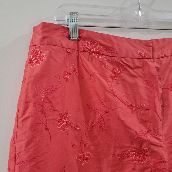 Womens Silk Beaded Pants Size 16 Petite Floral Old Money Luxury Maximalism - Picture 3 of 8